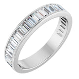 14K Gold Straight Baguette Lab-Grown Diamond Channel-Set Anniversary Band – 3x1.5 mm Stones - White Gold