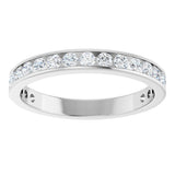 10K Gold Round Lab-Grown Diamond Channel-Set Anniversary Band – 2.5 mm Stones - White Gold - view 3