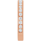 14K Gold Round Natural Diamond Channel-Set Anniversary Band – 1.7 mm Stones - Rose Gold - view 4