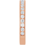 14K Gold Round Natural Diamond Channel-Set Anniversary Band – 2 mm Stones - Rose Gold - view 4
