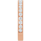 14K Gold Round Natural Diamond Channel-Set Anniversary Band – 2.5 mm Stones - Rose Gold - view 4