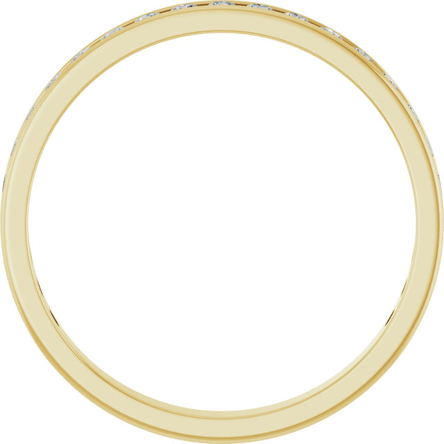 14K Gold Round Lab-Grown Diamond Channel-Set Anniversary Band – 2.5 mm Stones (1 1/2 CTW) - Yellow Gold - view 2