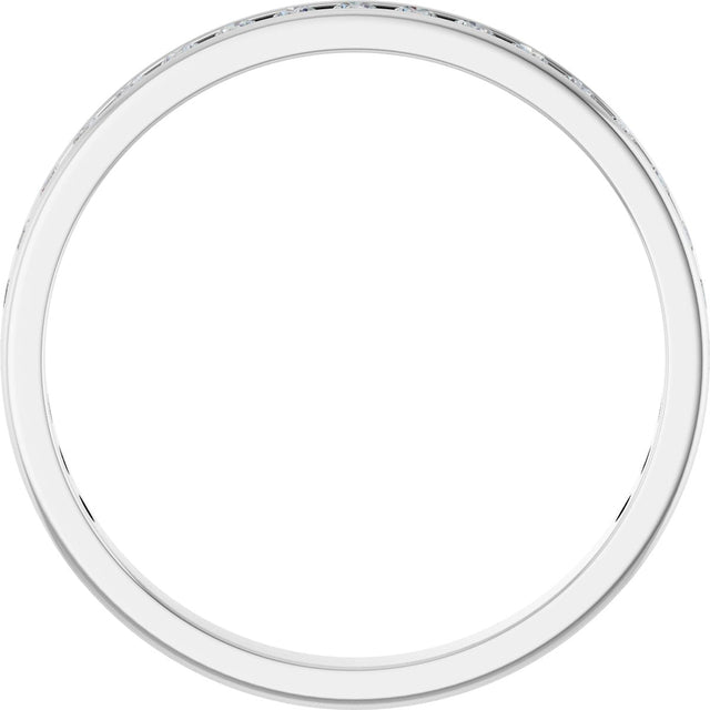 14K Gold Round Lab-Grown Diamond Channel-Set Anniversary Band – 2.5 mm Stones (1 1/2 CTW) - White Gold - view 2