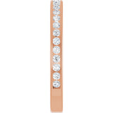 14K Gold Round Lab-Grown Diamond Channel-Set Anniversary Band – 1.7 mm Stones - Rose Gold - view 4