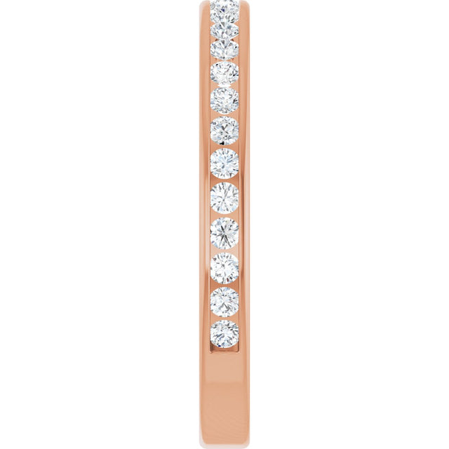 14K Gold Round Lab-Grown Diamond Channel-Set Anniversary Band – 1.7 mm Stones - Rose Gold - view 4