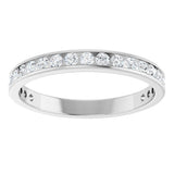 14K Gold Round Lab-Grown Diamond Channel-Set Anniversary Band – 2.25 mm Stones - White Gold - view 3