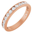 10K Gold Round Natural Diamond Channel-Set Anniversary Band – 1 1/2 CTW - Rose Gold