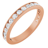 10K Gold Round Natural Diamond Channel-Set Anniversary Band – 1 1/2 CTW - Rose Gold