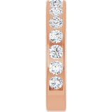 14K Gold Round Natural Diamond Channel-Set Anniversary Band – 2.5 mm Stones - Rose Gold - view 4