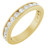 14K Gold Round Lab-Grown Diamond Channel-Set Anniversary Band – 2 mm Stones - Yellow Gold