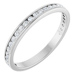 14K Gold Round Natural Diamond Channel-Set Anniversary Band – 1.5 mm Stones - White Gold