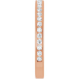 14K Gold Round Natural Diamond Channel-Set Anniversary Band – 1.5 mm Stones - Rose Gold - view 4