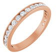 10K Gold Round Natural Diamond Channel-Set Anniversary Band – 1 1/3 CTW - Rose Gold