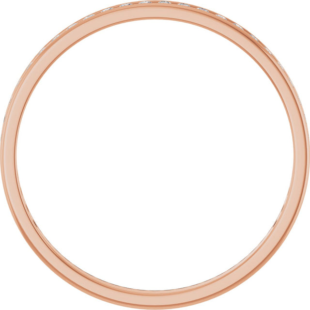 14K Gold Round Lab-Grown Diamond Channel-Set Anniversary Band – 1.7 mm Stones - Rose Gold - view 2