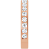 14K Gold Round Natural Diamond Channel-Set Anniversary Band – 2 mm Stones - Rose Gold - view 4
