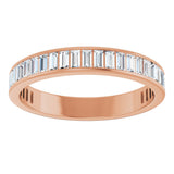 14K Gold Straight Baguette Lab-Grown Diamond Channel-Set Anniversary Band – 3x1.5 mm Stones - Rose Gold - view 3