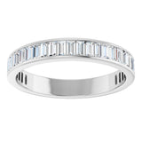 14K Gold Straight Baguette Natural Diamond Channel-Set Anniversary Band – 3x1.5 mm Stones - White Gold - view 3