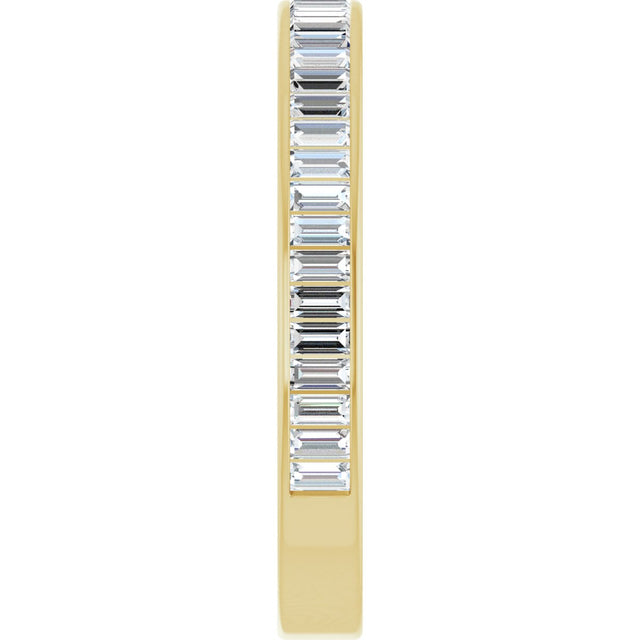 14K Gold Straight Baguette Lab-Grown Diamond Channel-Set Anniversary Band – 3x1.5 mm Stones (1 3/8–1 1/2 CTW) - Yellow Gold - view 4