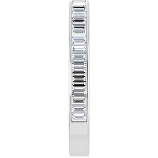 14K Gold Straight Baguette Natural Diamond Channel-Set Anniversary Band – 3x1.5 mm Stones (1 3/8–1 1/2 CTW) - White Gold - view 4