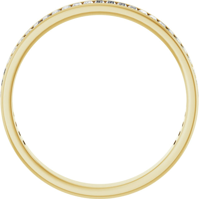 14K Gold Straight Baguette Lab-Grown Diamond Channel-Set Anniversary Band – 3x1.5 mm Stones (1 3/8–1 1/2 CTW) - Yellow Gold - view 2