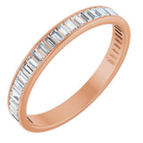 14K Gold Straight Baguette Natural Diamond Channel-Set Anniversary Band – 3x1.5 mm Stones (1 3/8–1 1/2 CTW) - Rose Gold