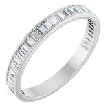 14K Gold Straight Baguette Natural Diamond Channel-Set Anniversary Band – 3x1.5 mm Stones (1 3/8–1 1/2 CTW) - White Gold