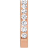 14K Gold Round Lab-Grown Diamond Channel-Set Anniversary Band – 3 mm Stones - Rose Gold - view 4