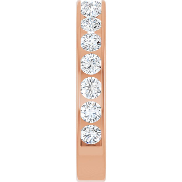 14K Gold Round Lab-Grown Diamond Channel-Set Anniversary Band – 3 mm Stones - Rose Gold - view 4