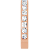14K Gold Round Lab-Grown Diamond Channel-Set Anniversary Band – 3 mm Stones - Rose Gold - view 4