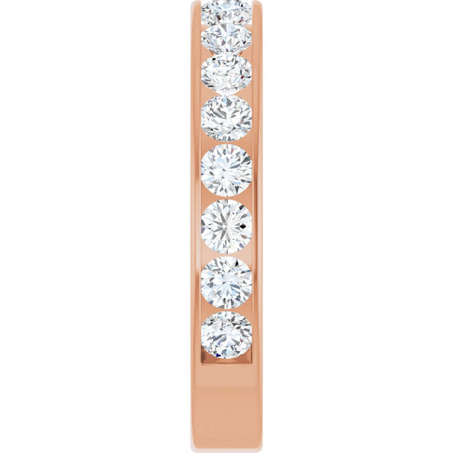 14K Gold Round Lab-Grown Diamond Channel-Set Anniversary Band – 3 mm Stones - Rose Gold - view 4