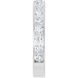 14K Gold Round Lab-Grown Diamond Channel-Set Anniversary Band – 3 mm Stones - White Gold - view 4
