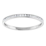 14K Gold Round Lab-Grown Diamond Channel-Set Anniversary Band – 1.5 mm Stones (1/2 CTW) - White Gold - view 3