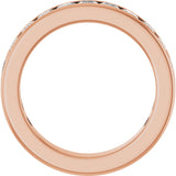 14K Gold Square Lab-Grown Diamond Channel-Set Anniversary Band – 2.25x2.25 mm Stones - Rose Gold - view 2