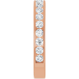14K Gold Round Lab-Grown Diamond Channel-Set Anniversary Band – 2.25 mm Stones - Rose Gold - view 4