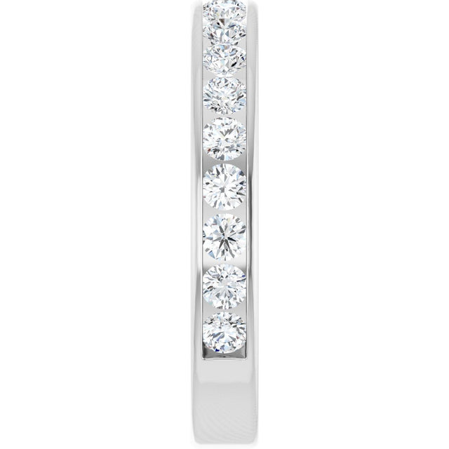 14K Gold Round Lab-Grown Diamond Channel-Set Anniversary Band – 2.25 mm Stones - White Gold - view 4