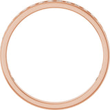 14K Gold Round Natural Diamond Channel-Set Anniversary Band – 2.25 mm Stones (1 CTW) - Rose Gold - view 2