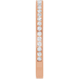 14K Gold Round Natural Diamond Channel-Set Anniversary Band – 1.7 mm Stones - Rose Gold - view 4