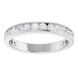 14K Gold Round Lab-Grown Diamond Channel-Set Anniversary Band – 2.25 mm Stones - White Gold - view 3