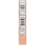 14K Gold Straight Baguette Natural Diamond Channel-Set Anniversary Band – 3x1.5 mm Stones - Rose Gold - view 4