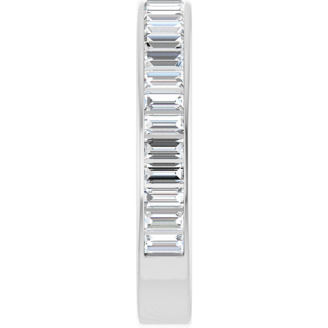14K Gold Straight Baguette Natural Diamond Channel-Set Anniversary Band – 3x1.5 mm Stones - White Gold - view 4