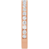 14K Gold Round Natural Diamond Channel-Set Anniversary Band – 2.25 mm Stones - Rose Gold - view 4
