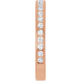 14K Gold Round Natural Diamond Channel-Set Anniversary Band – 1.5 mm Stones - Rose Gold - view 4