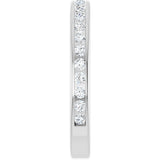 14K Gold Round Natural Diamond Channel-Set Anniversary Band – 1.5 mm Stones - White Gold - view 4