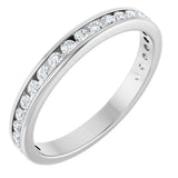 14K Gold Round Lab-Grown Diamond Channel-Set Anniversary Band – 1.5 mm Stones - White Gold