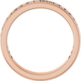 14K Gold Straight Baguette Natural Diamond Channel-Set Anniversary Band – 3x1.5 mm Stones - Rose Gold - view 2