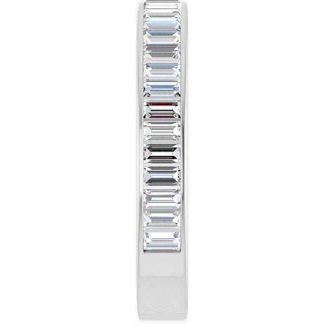 14K Gold Straight Baguette Lab-Grown Diamond Channel-Set Anniversary Band – 3x1.5 mm Stones - White Gold - view 4