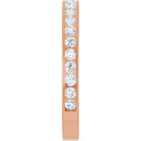 14K Gold Round Natural Diamond Channel-Set Anniversary Band – 2.25 mm Stones - Rose Gold - view 4