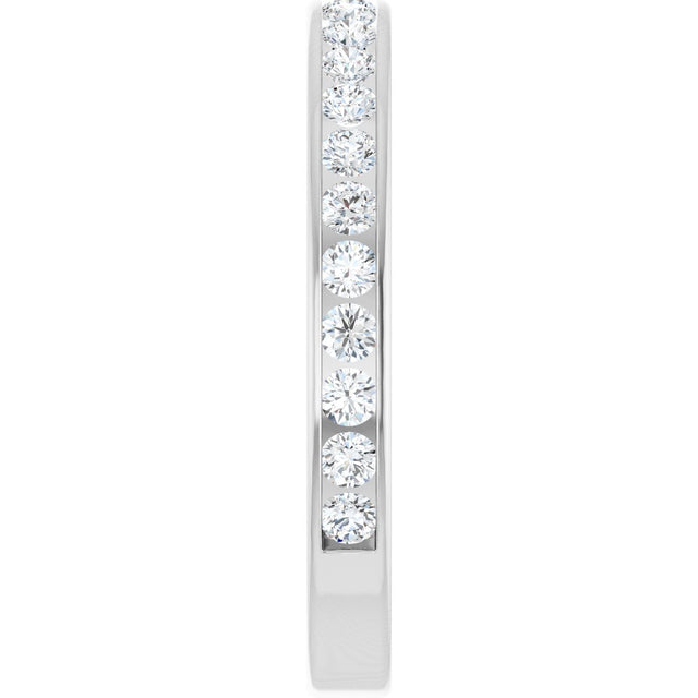 14K Gold Round Lab-Grown Diamond Channel-Set Anniversary Band – 2.25 mm Stones - White Gold - view 4