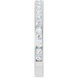 14K Gold Round Natural Diamond Channel-Set Anniversary Band – 2.25 mm Stones - White Gold - view 4