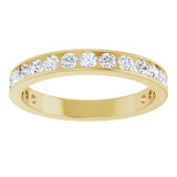 10K Gold Round Natural Diamond Channel-Set Anniversary Band – 1 3/8 CTW - Yellow Gold - view 3